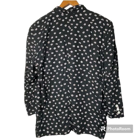 LizSport 90's Blazer Jacket Daisy Floral Print Single Button Closure Size M - Picture 3 of 10